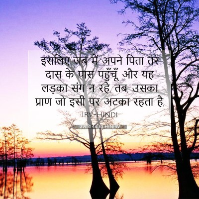 उत्पत्ति 44:30 HINIRV बाइबल आयत इमेज