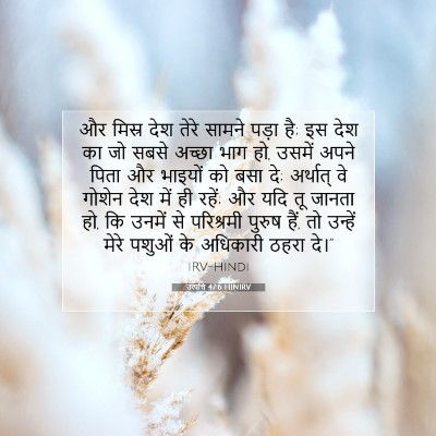 उत्पत्ति 47:6 HINIRV बाइबल आयत इमेज