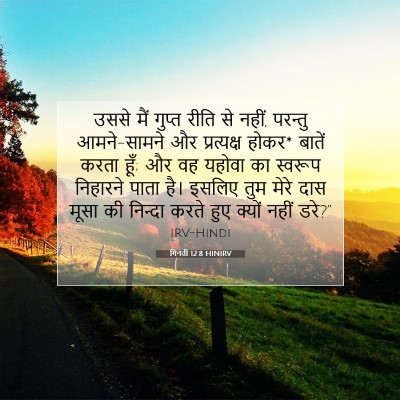 गिनती 12:8 HINIRV बाइबल आयत इमेज