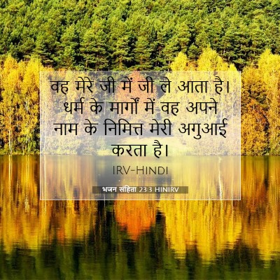 भजन संहिता 23:3 HINIRV बाइबल आयत इमेज